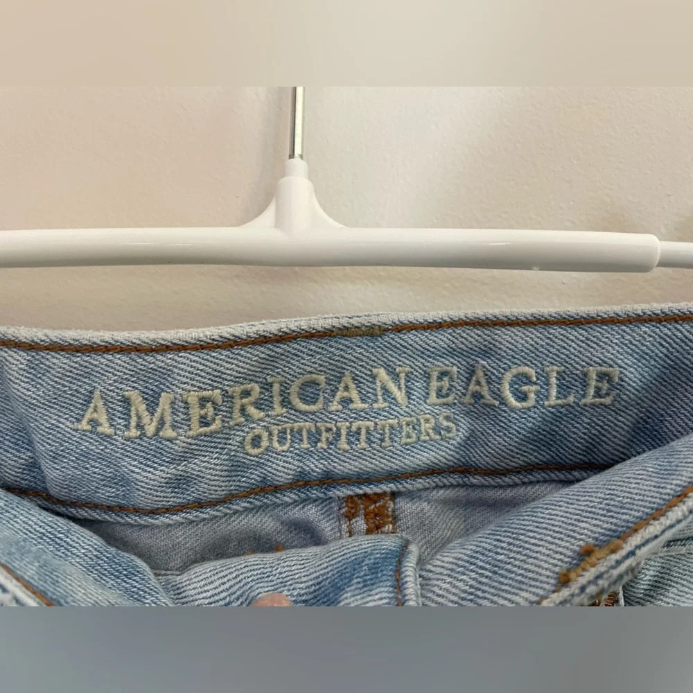 American Eagle Light Denim Distressed Mini Skirt - Picture 4 of 5